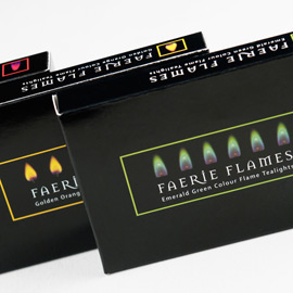 Green Flame Tealights Black Box